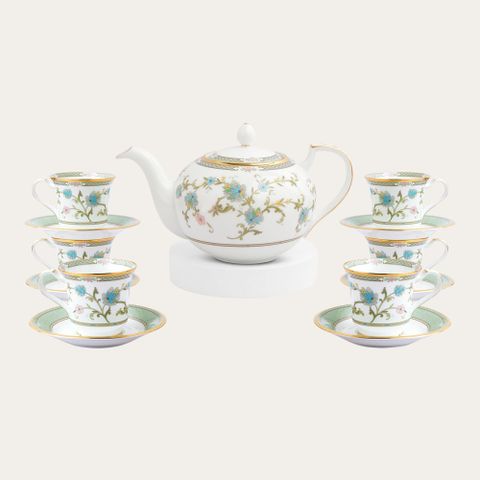 Bộ ấm chén uống trà (ấm 1.090ml, chén 220ml) 13 món sứ xương Nhật Bản | Noritake Yoshino 9983J - T014R 
