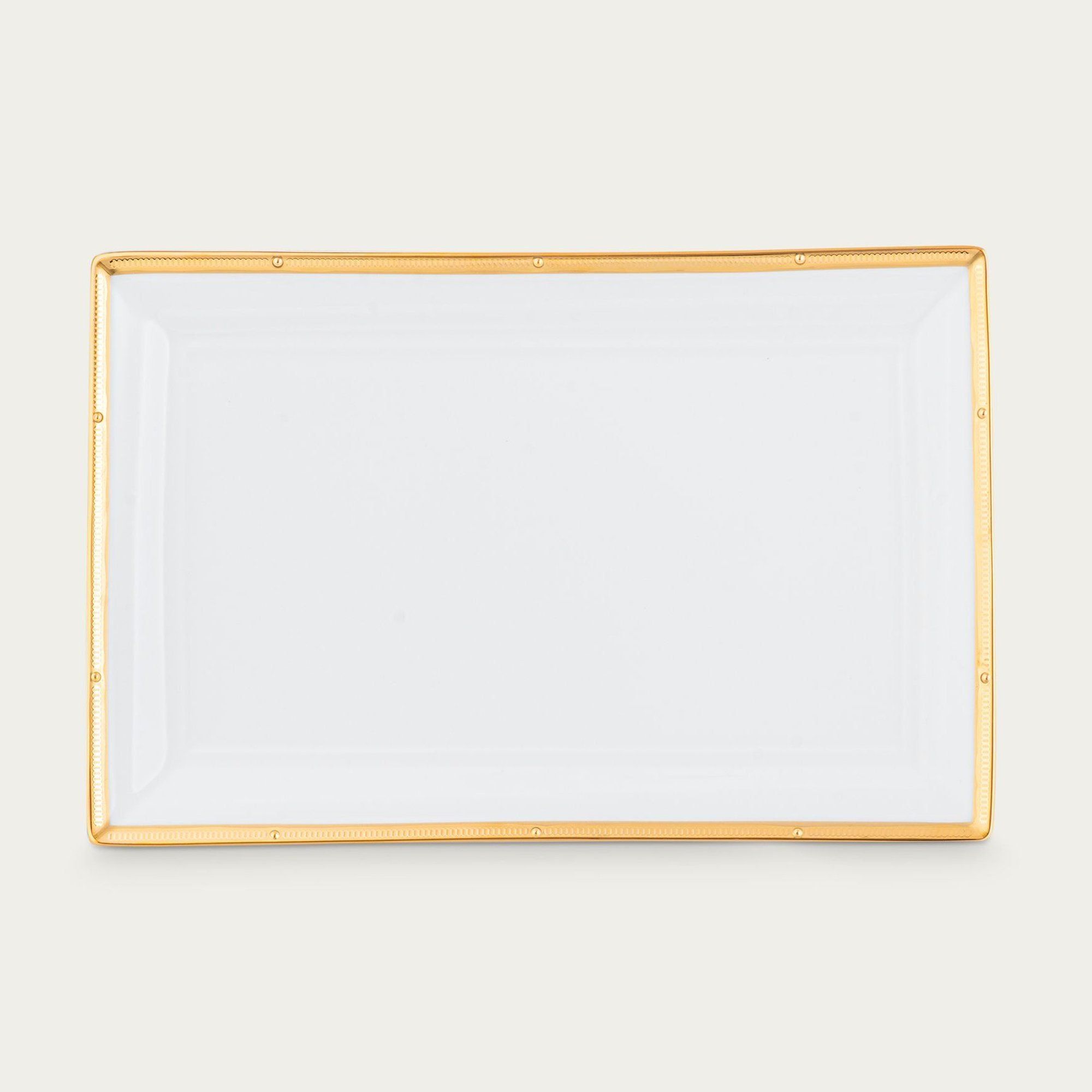 Đĩa hình chữ nhật dài 29,1cm sứ xương | Noritake Rochelle Gold 4796L - 50985A