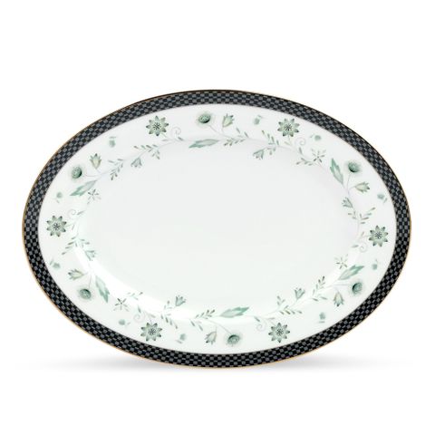  Đĩa Oval cỡ vừa (MD) dài 36,8cm sứ xương | Noritake Forever Fields 4950L - 97244 
