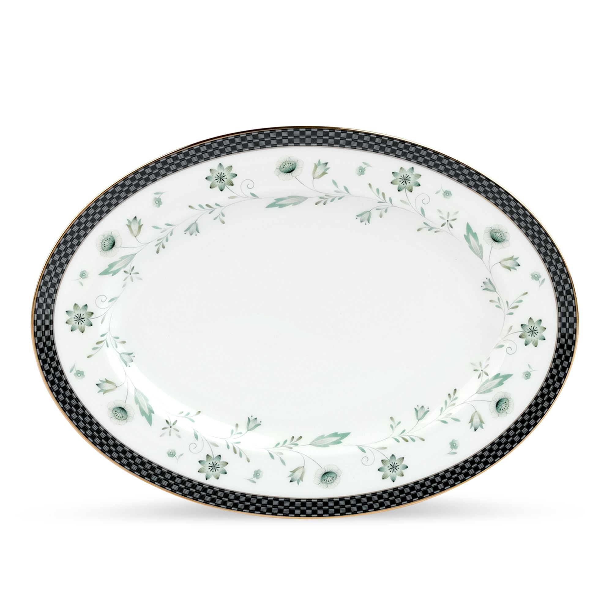 Đĩa Oval cỡ vừa (MD) dài 36,8cm sứ xương | Noritake Forever Fields 4950L - 97244