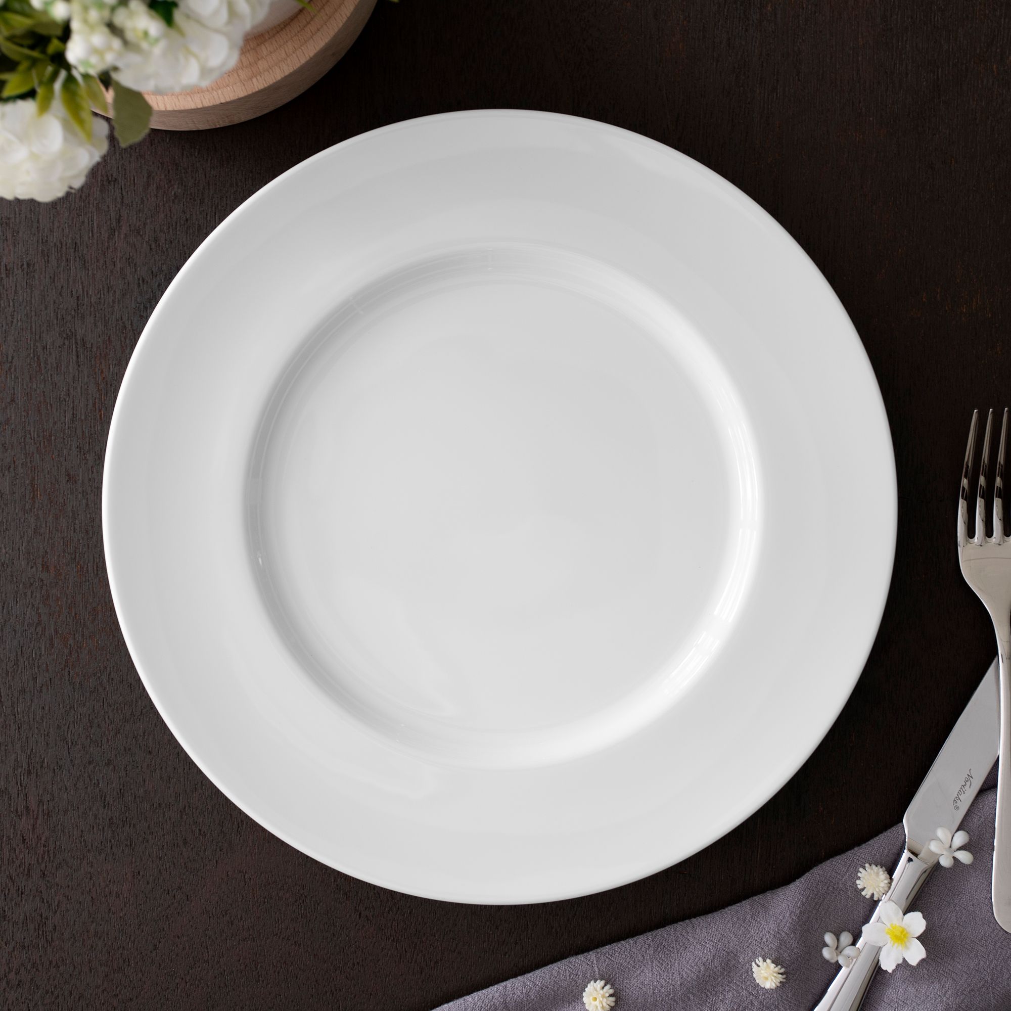 Đĩa tròn cỡ lớn đường kính 26,9cm sứ trắng | Noritake Art Stage 1609L - 91173