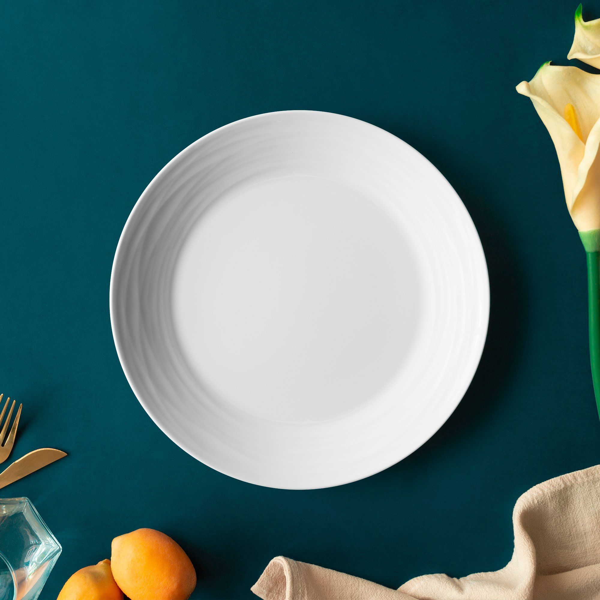 Đĩa tròn cỡ vừa đường kính 24,6cm sứ xương | Noritake Conjunto 4943L - 93921