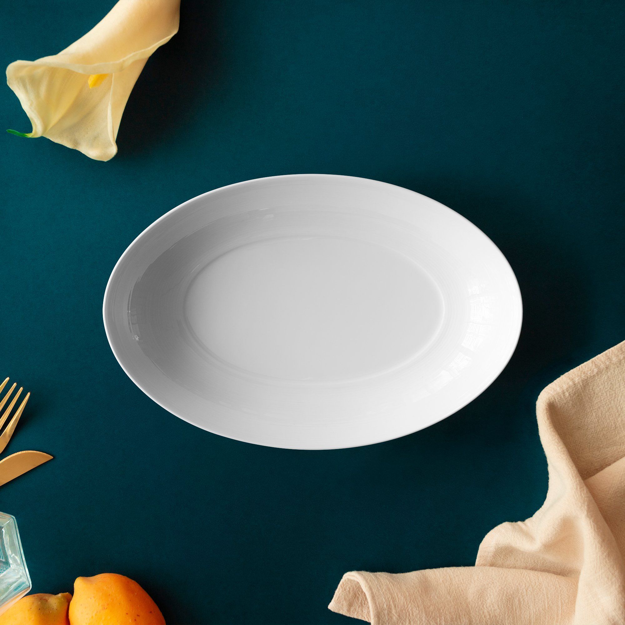 Đĩa Oval sâu lòng 26,9cm dung tích 830ml sứ xương | Noritake Conjunto 4943L - 93986