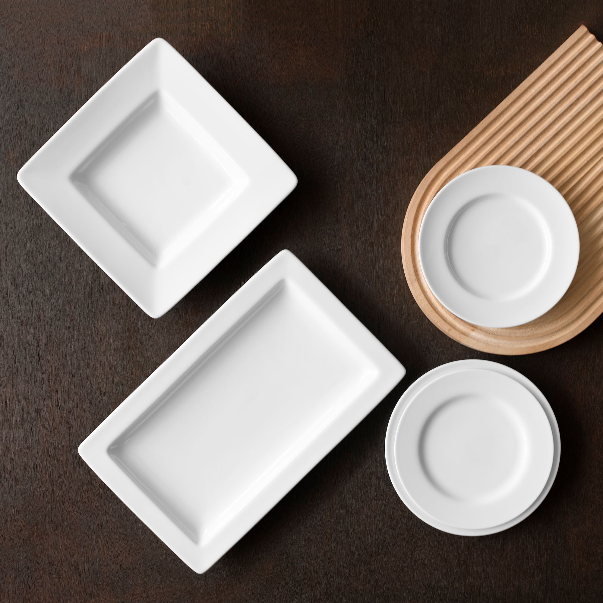 Đĩa chữ nhật cỡ lớn (LG) dài 32,5cm sứ trắng | Noritake Art Stage 1609L - 91142