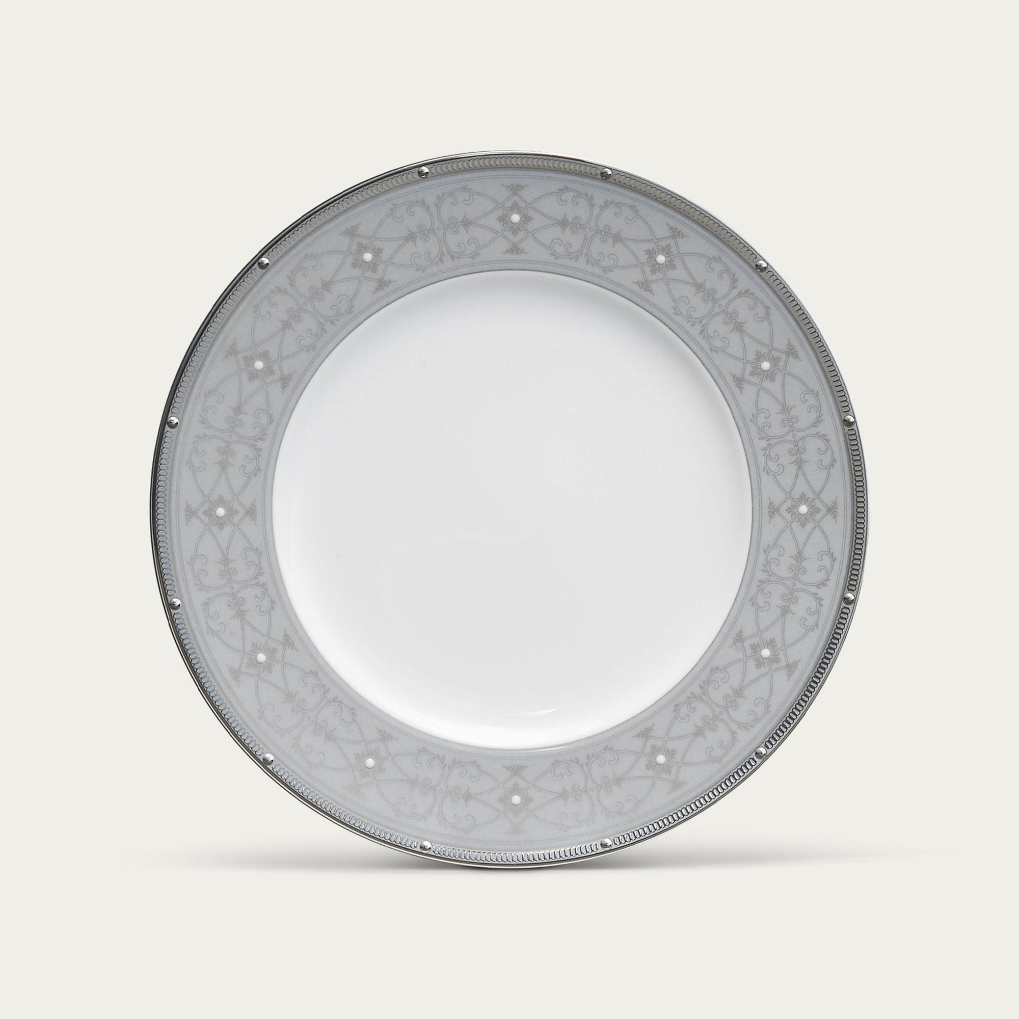 Đĩa tròn cỡ vừa (loại đặc biệt) đường kính 23,4cm sứ xương | Noritake Rochelle Platinum 4795-1L - 97216