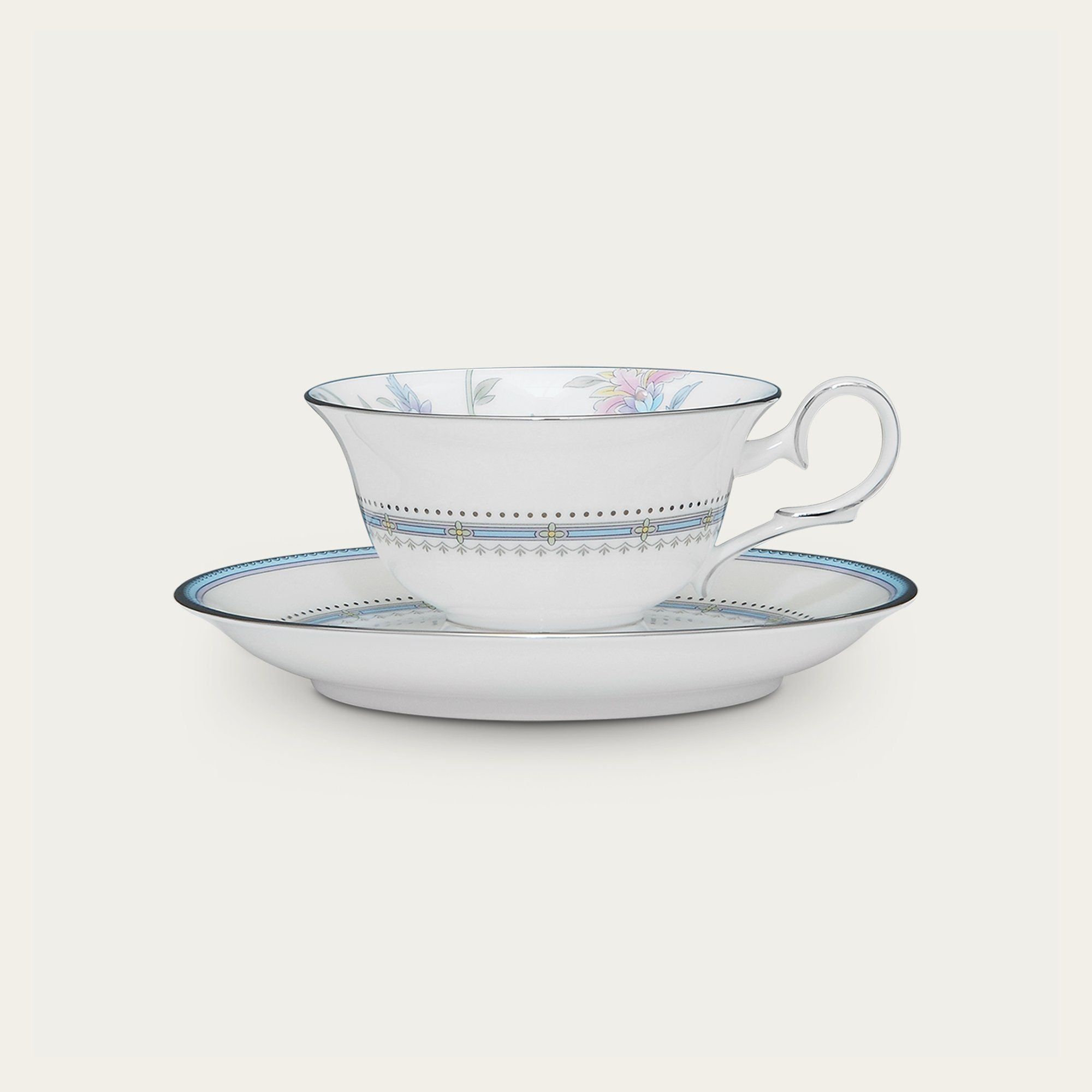 Chén trà (tách trà) dung tích 215ml kèm đĩa lót sứ xương | Noritake Jardin Fleuri 4910L - T50717A