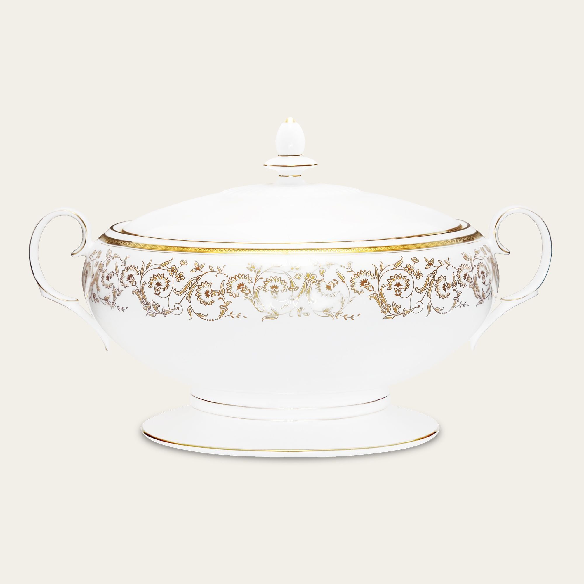 Âu cơm (thố cơm) có nắp dung tích 2.200ml sứ xương | Noritake Summit Gold 4912L - 50729A