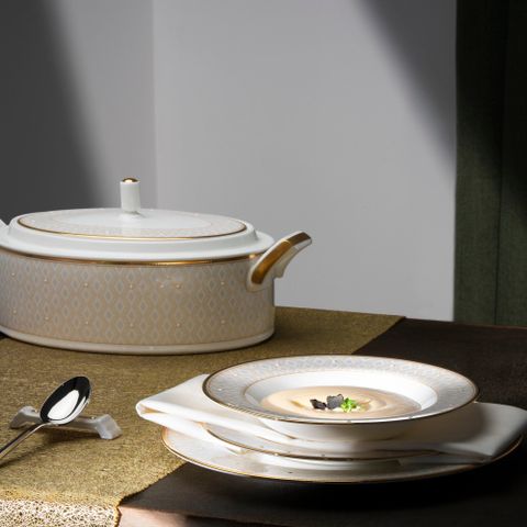  Bộ đĩa ăn kiểu Âu 22 món (cho 6 người) sứ xương | Noritake Noble Pearl 4979L - D024AP 