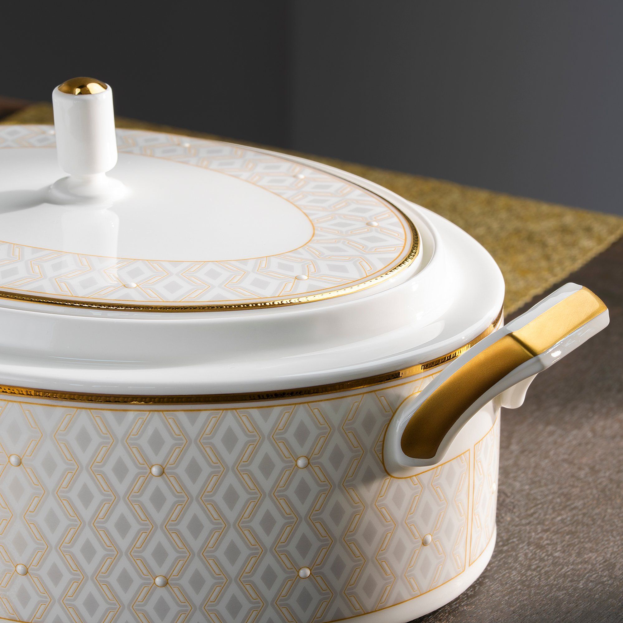 Bộ đĩa ăn kiểu Âu 22 món (cho 6 người) sứ xương | Noritake Noble Pearl 4979L - D024AP