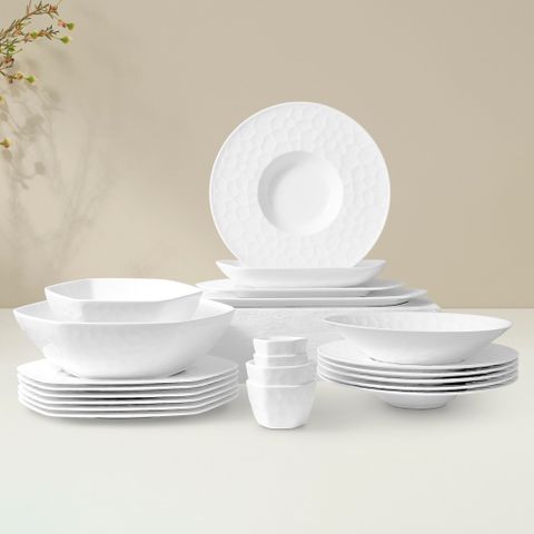  Bộ đĩa ăn kiểu Âu 22 món (đĩa lục giác, cho 6 người) sứ xương | Noritake Conjunto 4943L - D022EM 