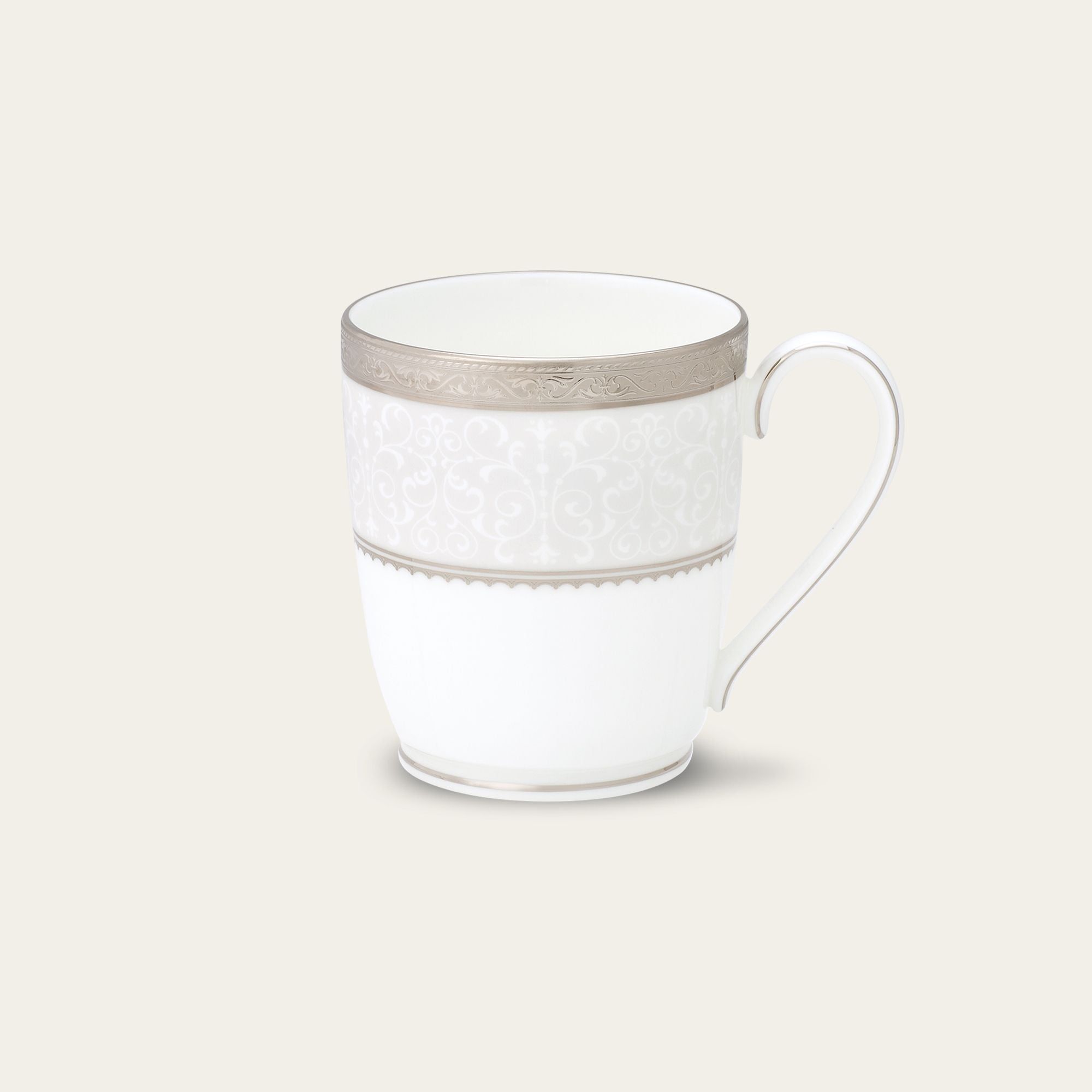 Cốc (ly) uống nước, cà phê dung tích 295ml sứ xương | Noritake Odessa Platinum 4875L - T97280