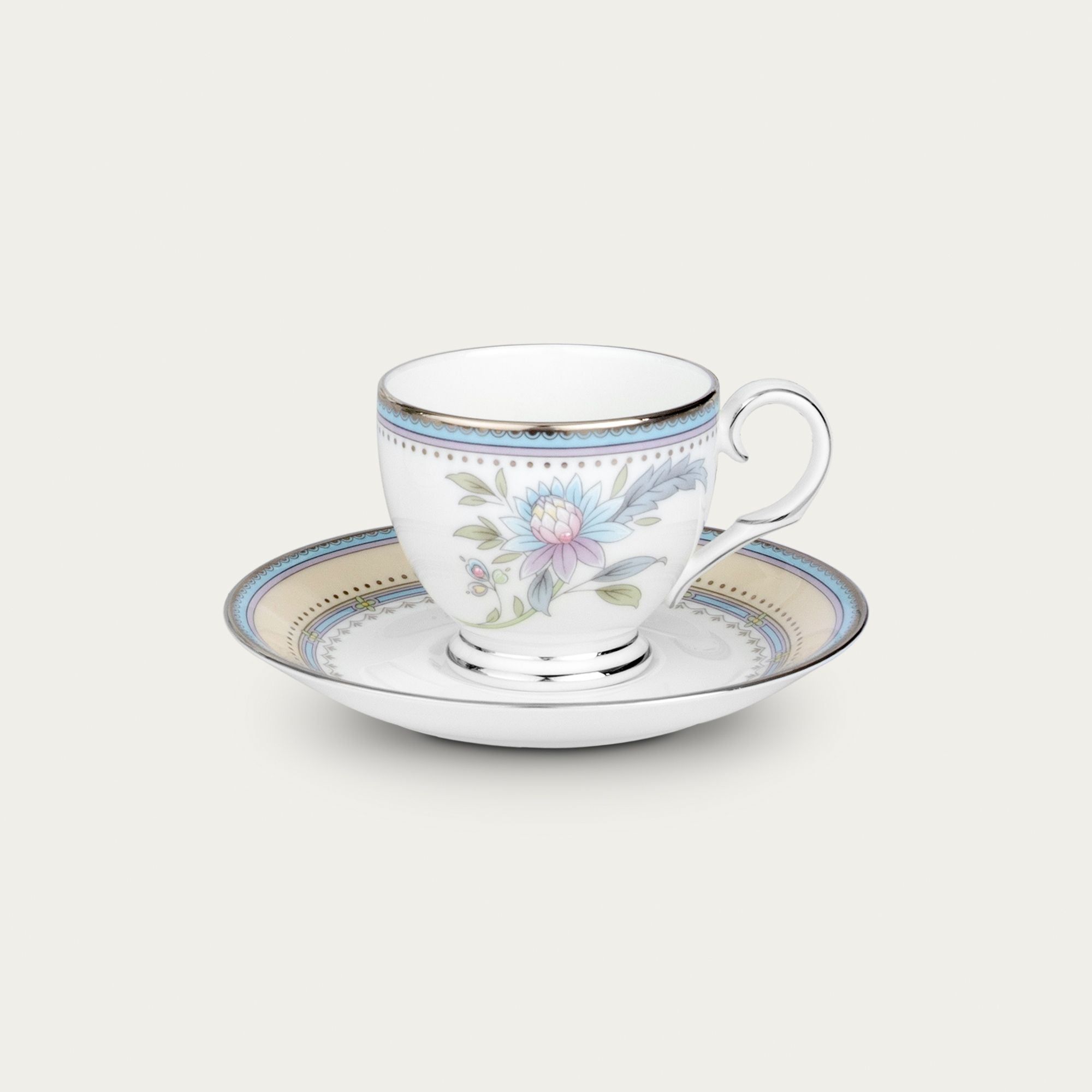 Chén trà (tách trà) nhỏ dung tích 105ml kèm đĩa lót sứ xương | Noritake Jardin Fleuri 4910L - T50792A