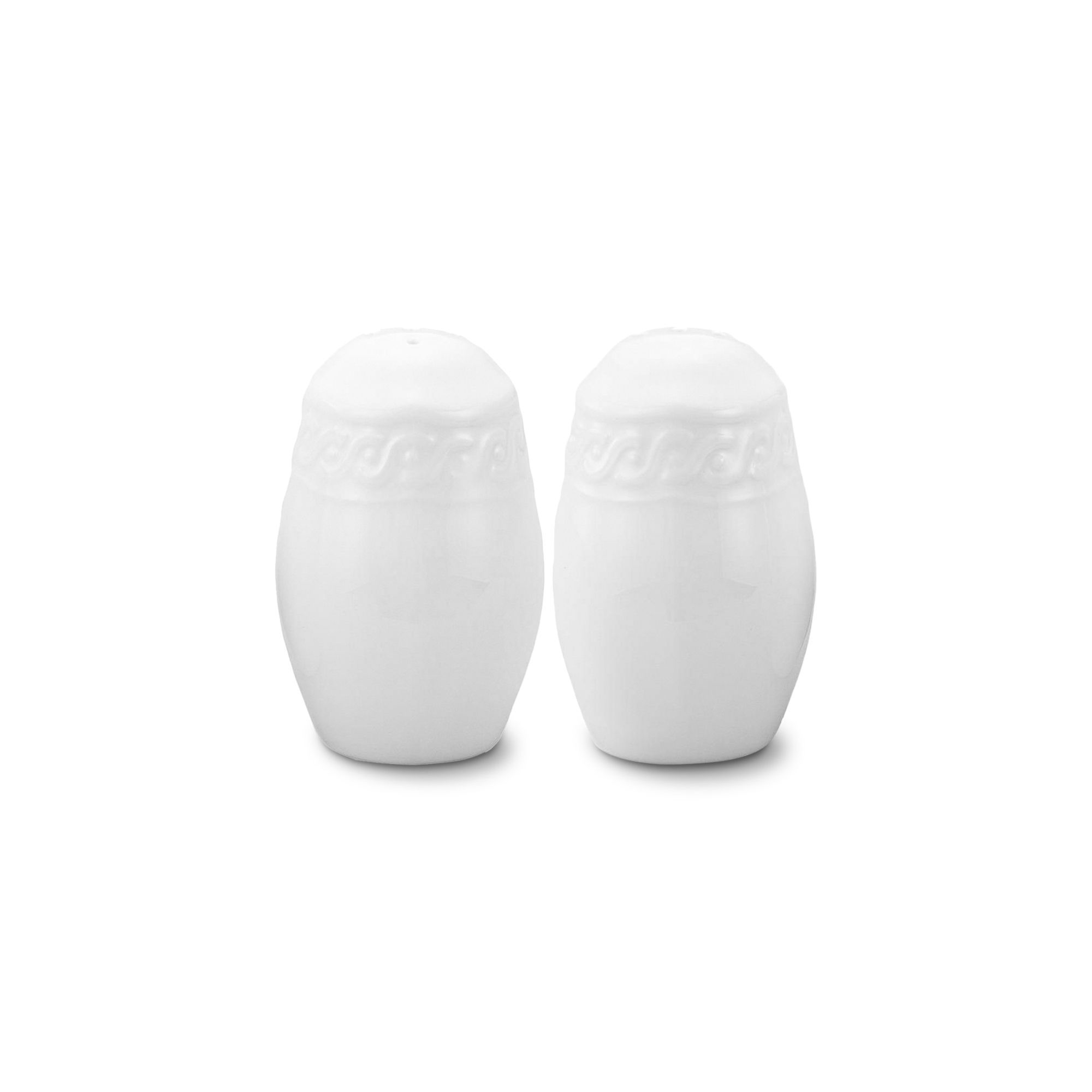 Bộ lọ đựng tiêu (5 lỗ) và muối (3 lỗ) cao 7cm sứ trắng cao cấp | Noritake Cher Blanc 1655L - 948710