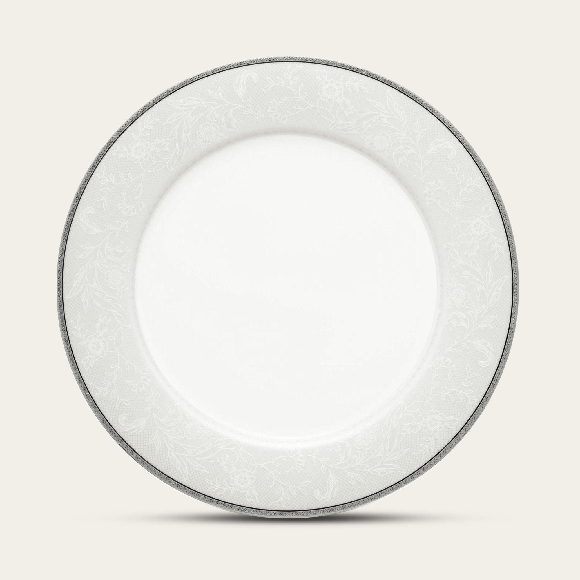 Đĩa tròn cỡ lớn đường kính 26,9cm sứ trắng | Noritake Flanders Platinum 1715L - 91320