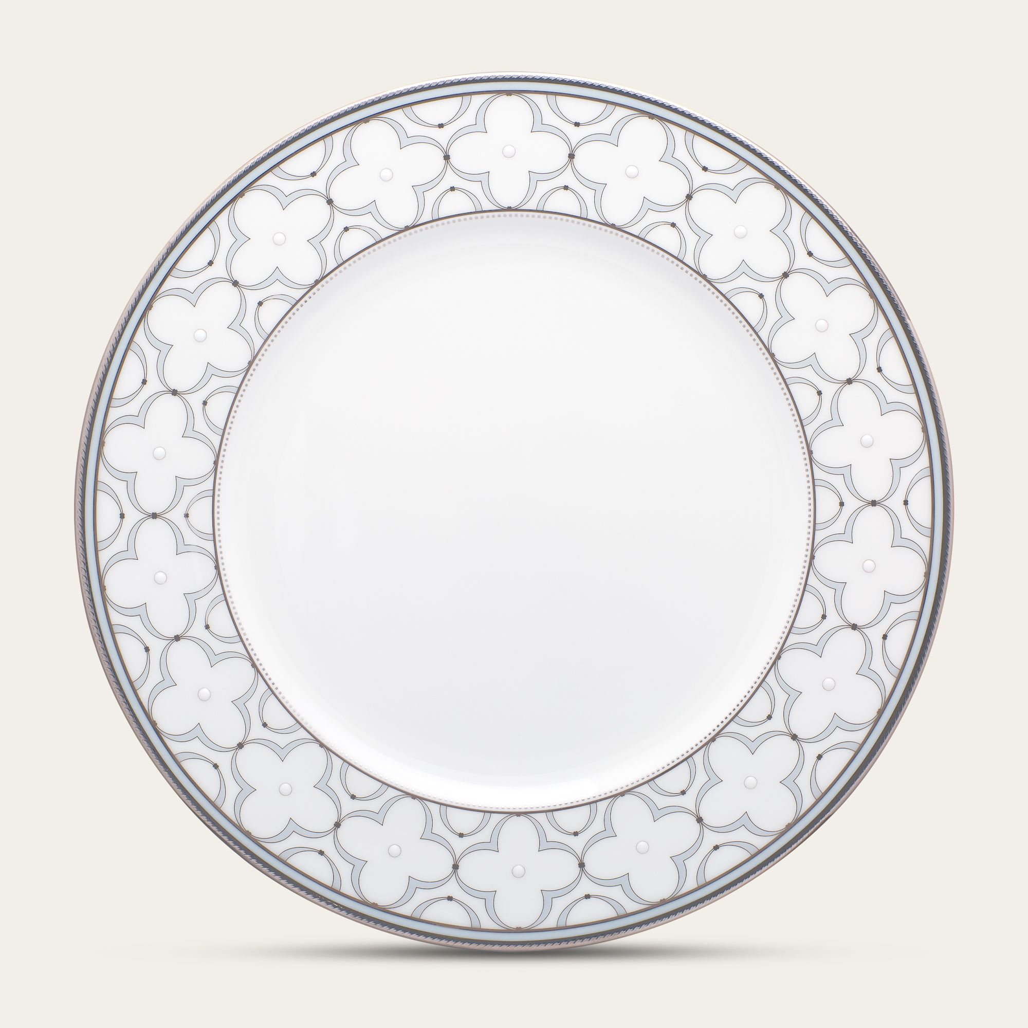 Đĩa tròn cỡ lớn đường kính 28,1cm sứ xương | Noritake Trefolio Platinum 4957L - 97320