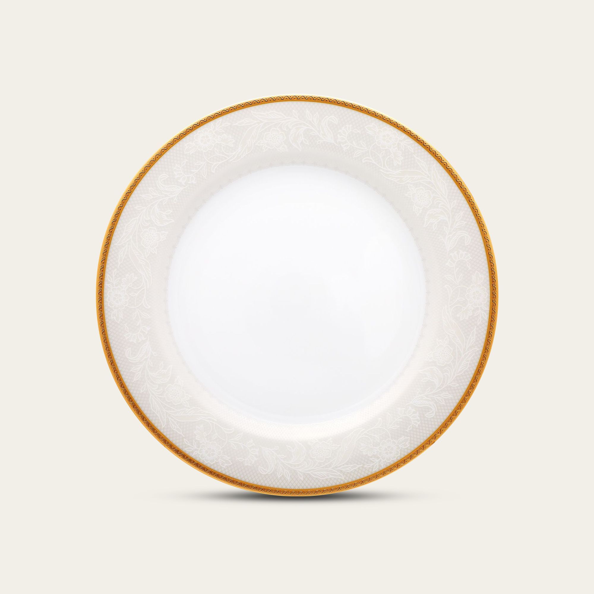 Đĩa tròn cỡ lớn đường kính 26,9cm sứ trắng | Noritake Flanders Gold 1714L - 91320