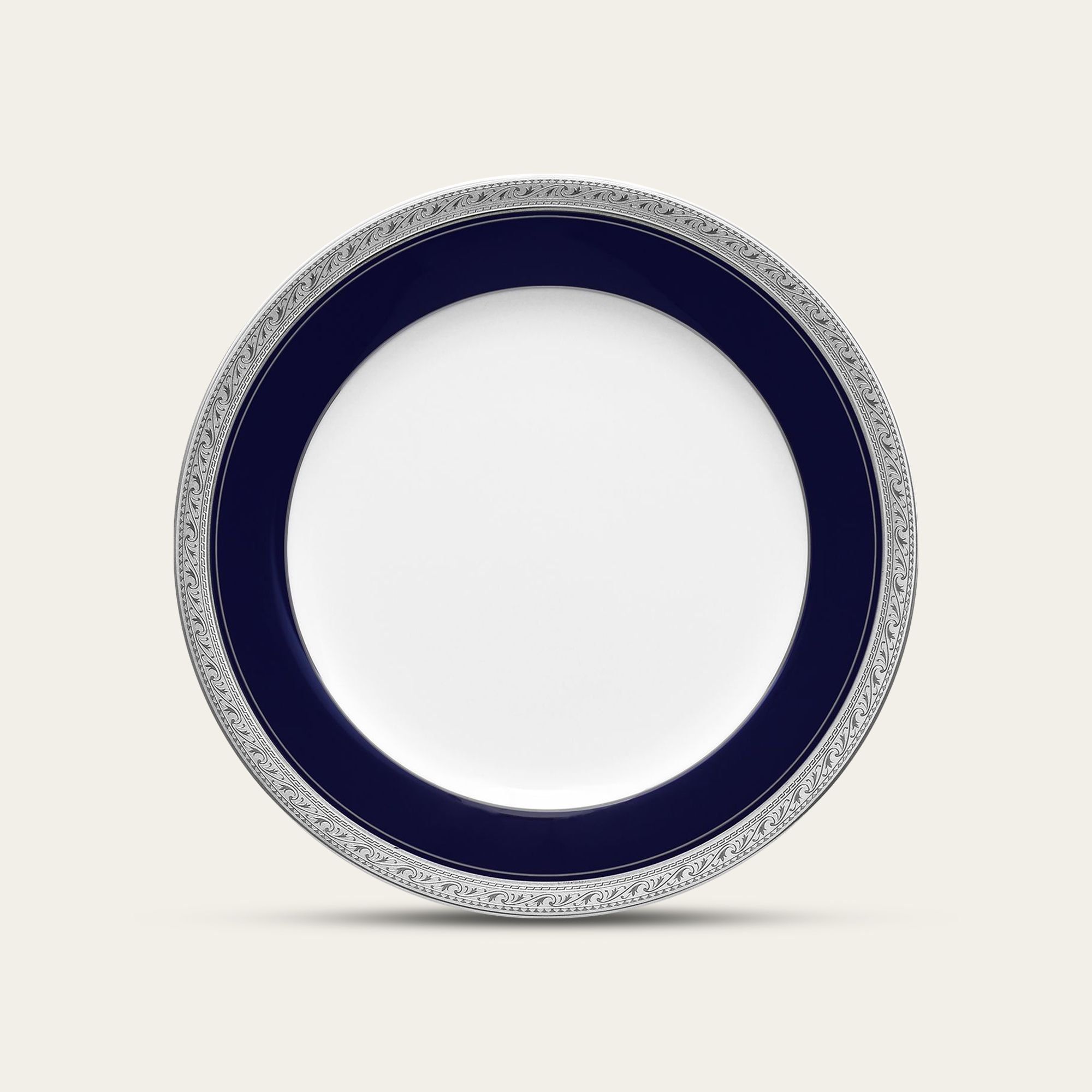 Đĩa tròn cỡ vừa đường kính 21,1cm sứ trắng | Noritake Crestwood Cobalt Platinum 4170L - 91311