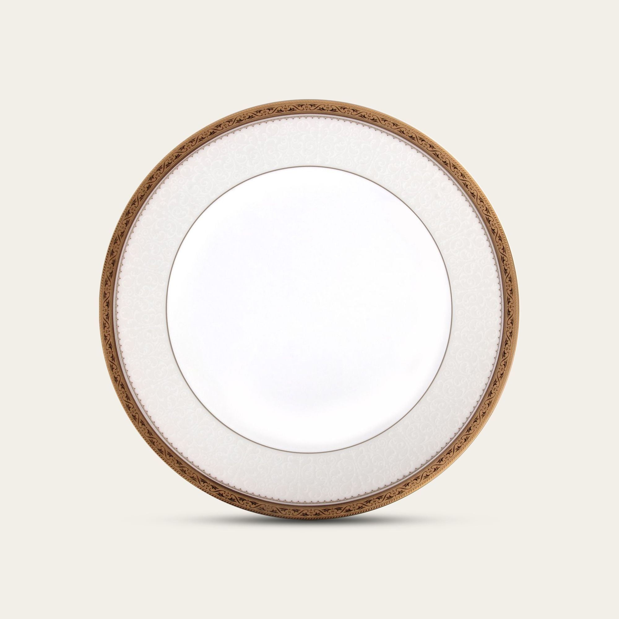 Đĩa tròn cỡ vừa đường kính 21,2cm sứ xương | Noritake Odessa Gold 4874L - 97211