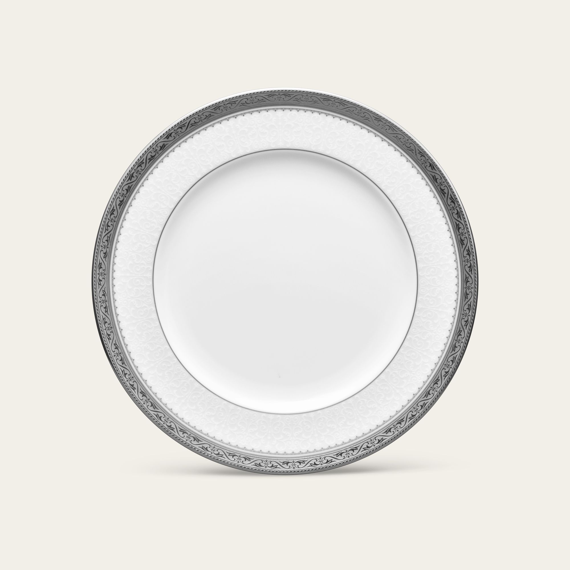 Đĩa tròn cỡ vừa đường kính 21,2cm sứ xương | Noritake Odessa Platinum 4875L - 97211