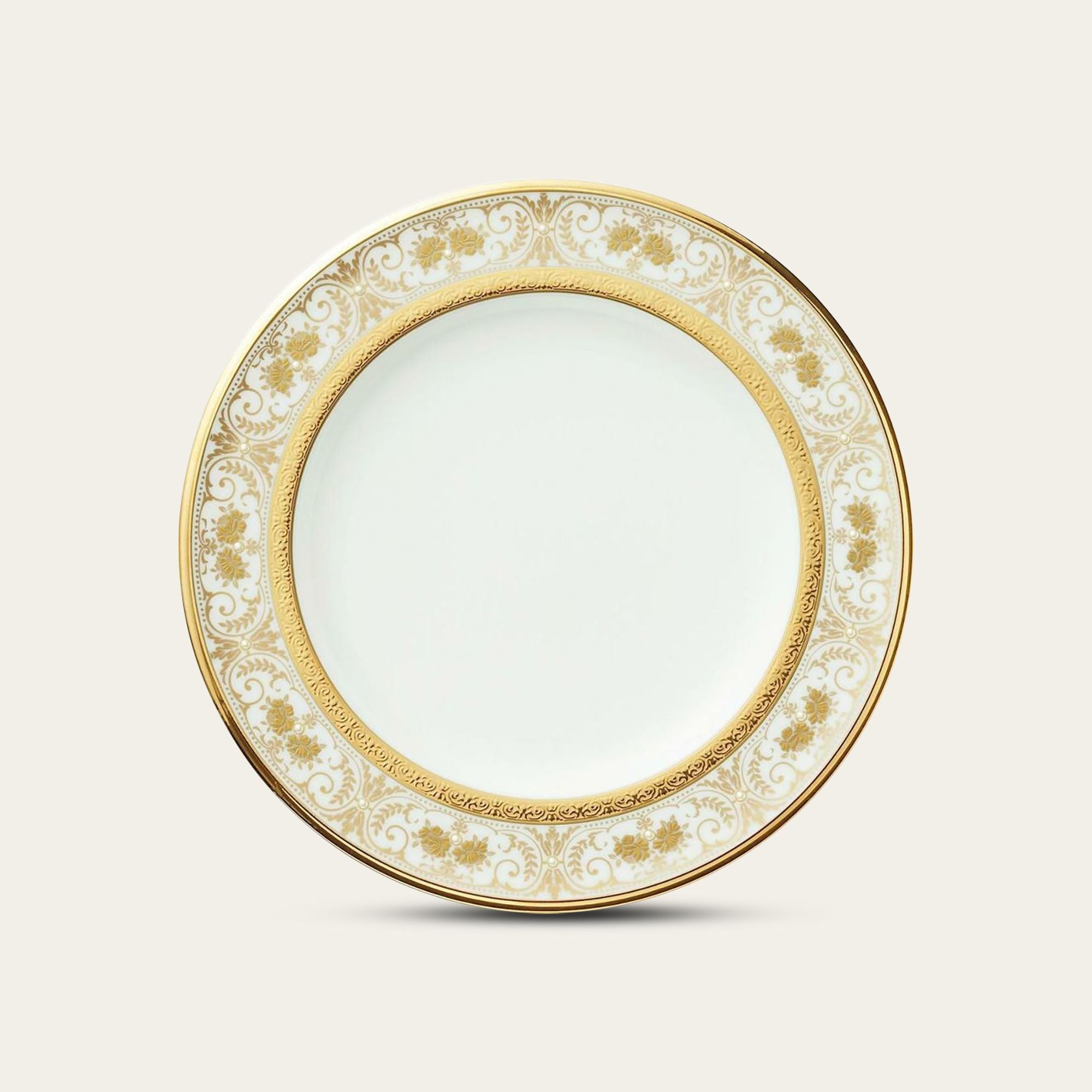 Đĩa tròn cỡ vừa đường kính 21,8cm sứ xương Nhật Bản | Noritake Georgian Palace 4858J - 59511