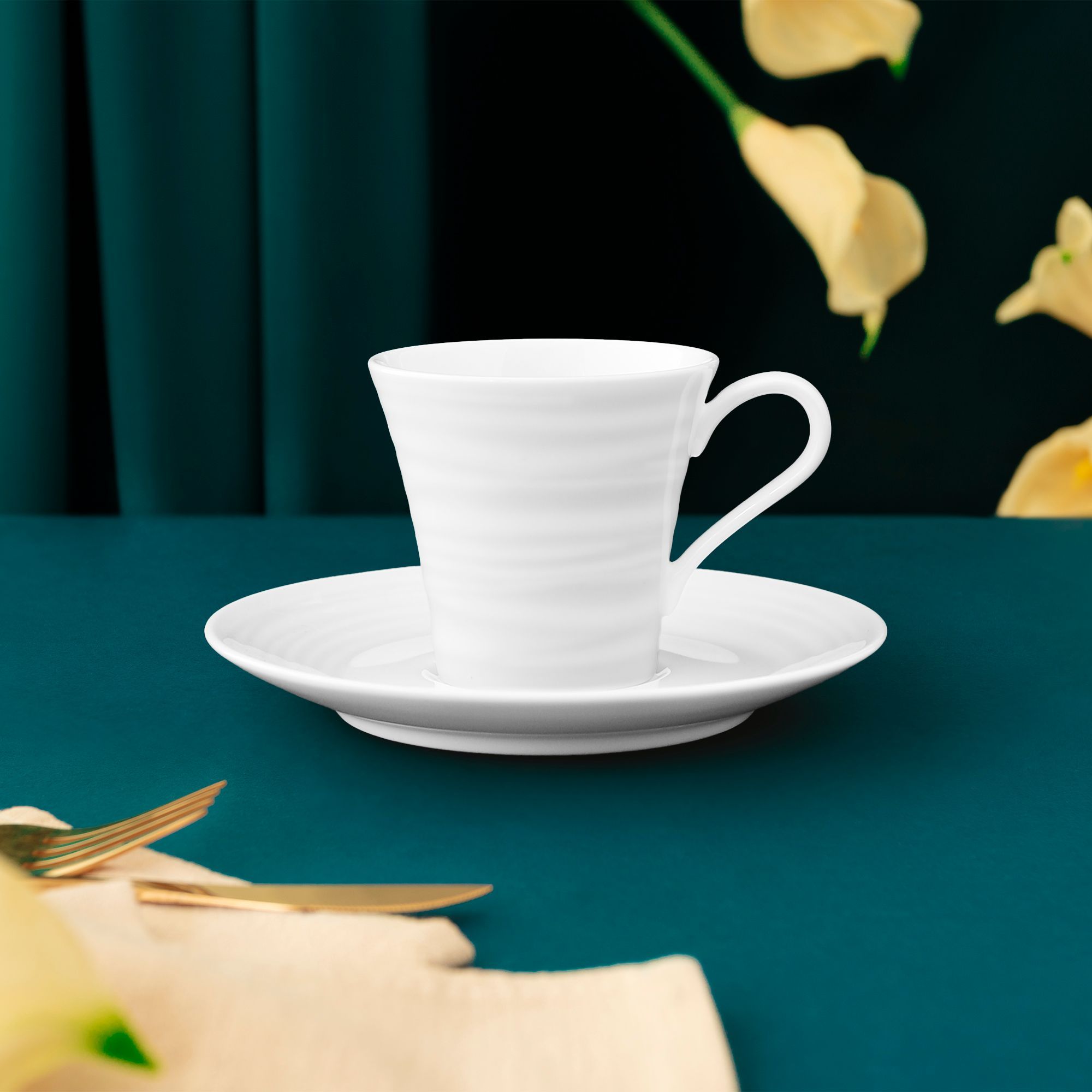 Chén (tách) uống trà, cà phê loại nhỏ 90ml kèm đĩa lót sứ xương | Noritake Conjunto 4943L - T93992