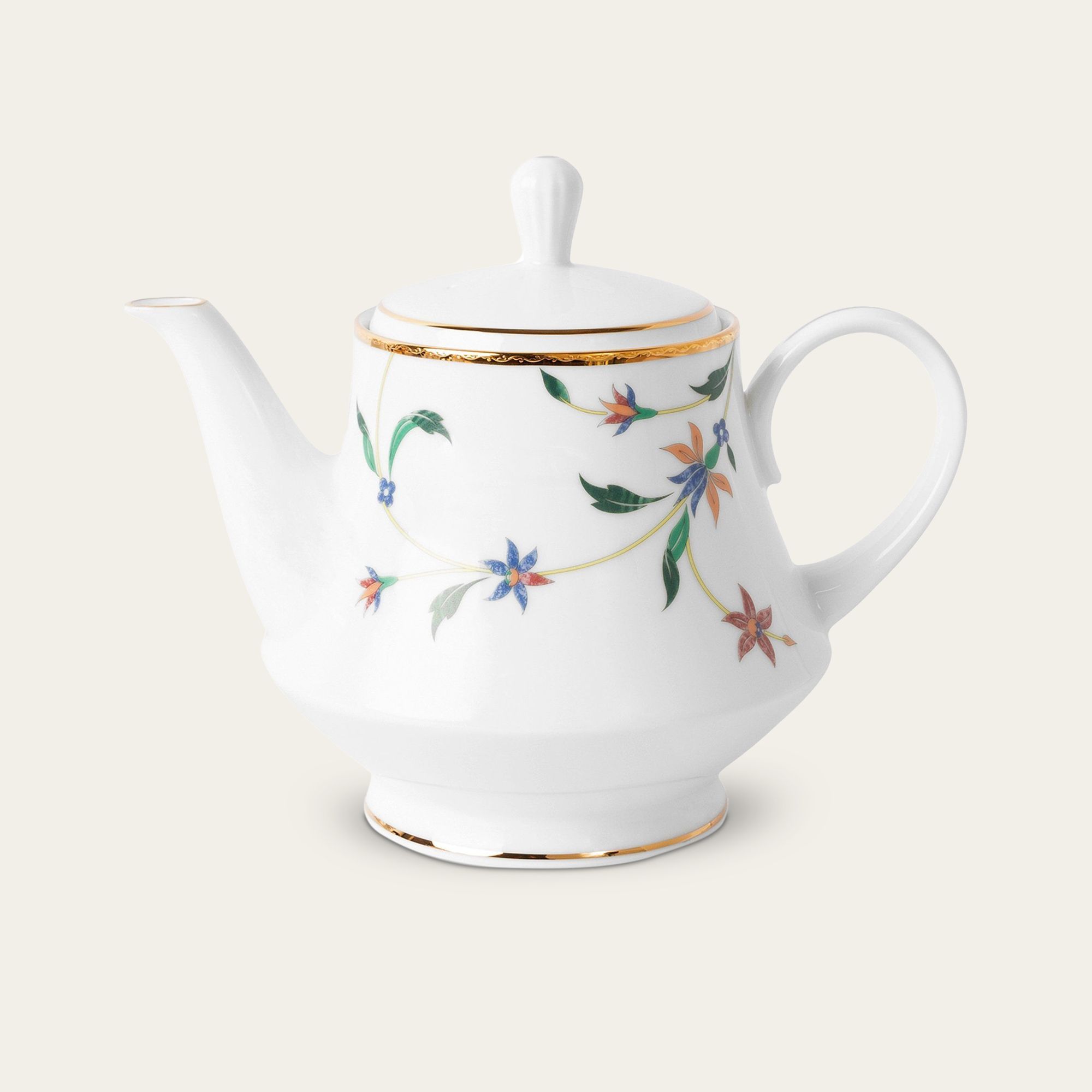 Ấm trà (bình trà) dung tích 1.200ml sứ trắng | Noritake Bountiful Garden M-667L - 91123