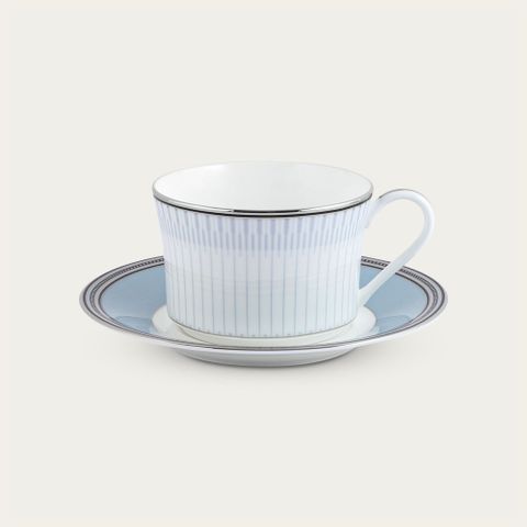  Chén trà (tách trà) dung tích 245ml kèm đĩa lót sứ xương | Noritake Bogart Platinum 4958L - T93686 