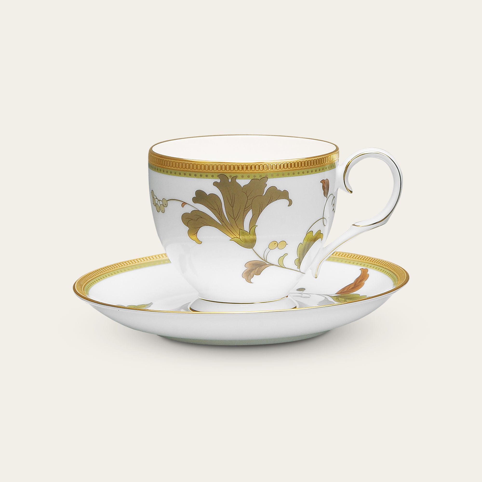 Chén trà (tách trà) dung tích 250ml kèm đĩa lót sứ xương | Noritake Islay 4885L - T50788A