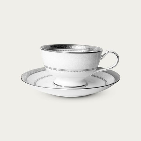  Chén trà (tách trà) dung tích 190ml kèm đĩa lót sứ xương | Noritake Odessa Platinum 4875L - T97221 