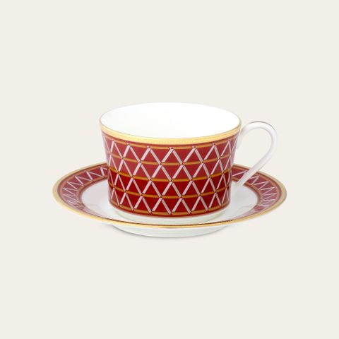  Chén trà (tách trà) dung tích 245ml kèm đĩa lót sứ xương | Noritake Crochet 4966L - T93686 