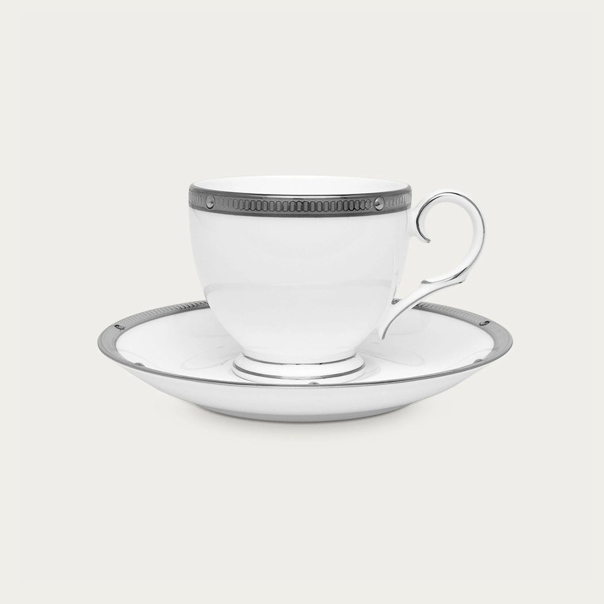 Chén trà (tách trà) dung tích 250ml kèm đĩa lót sứ xương | Noritake Rochelle Platinum 4795L - T50788A