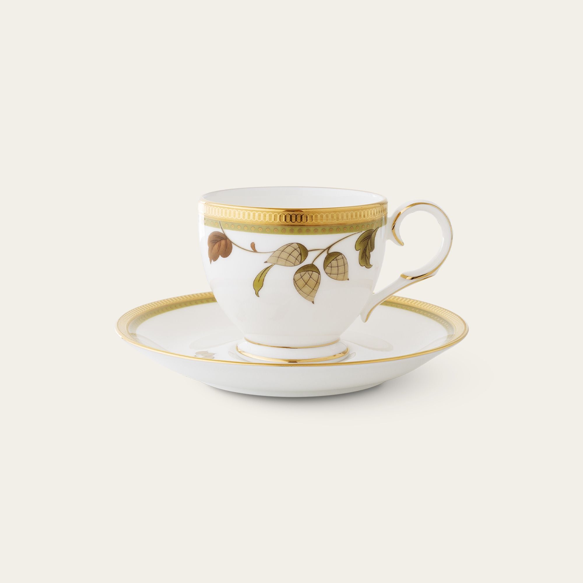 Chén trà (tách trà) nhỏ dung tích 105ml kèm đĩa lót sứ xương | Noritake Islay 4885L - T50792A