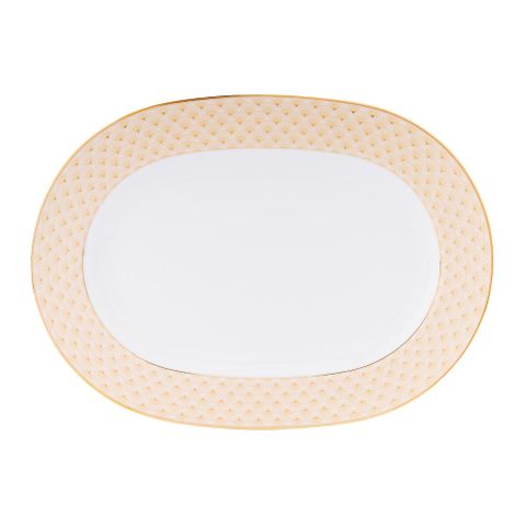  Đĩa Oval cỡ nhỏ (SM) dài 30,4cm sứ trắng | Noritake Trocadero Gold 1787L - 91045 