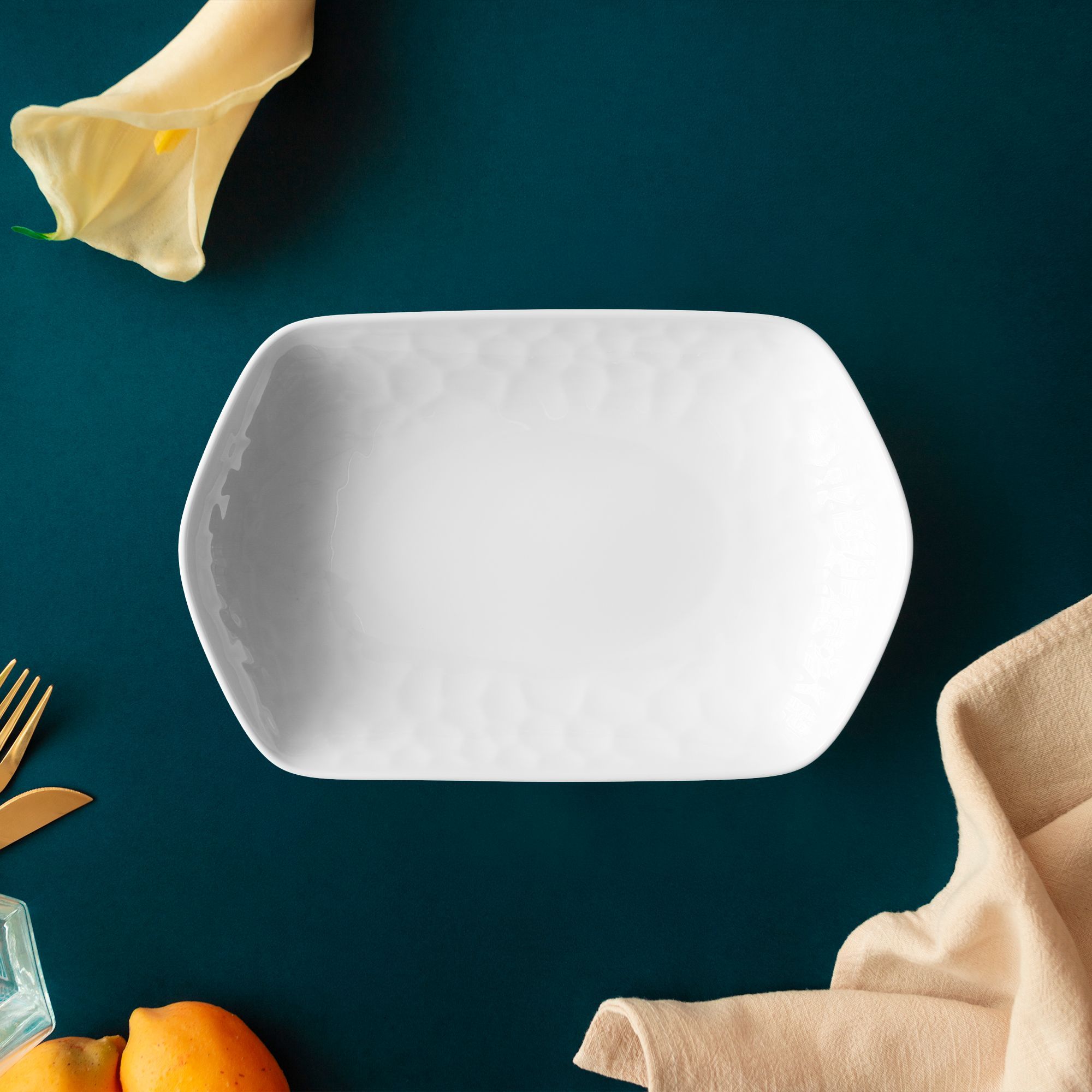 Đĩa lục giác (Hexagon) sâu lòng 27cm dung tích 850ml sứ xương | Noritake Conjunto 4943L - 93965