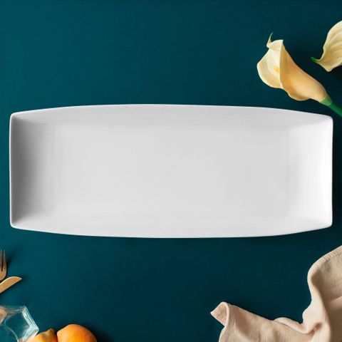  Đĩa Buffet hình chữ nhật (XXL) dài 45,8cm sứ xương | Noritake Conjunto 4943L - 93900 