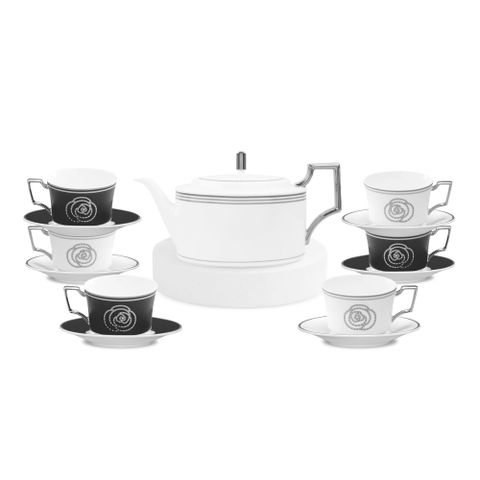  Bộ ấm chén uống trà (ấm 1.280ml, chén 240ml) 13 món sứ xương | Noritake Aidan 4867 - T014M 
