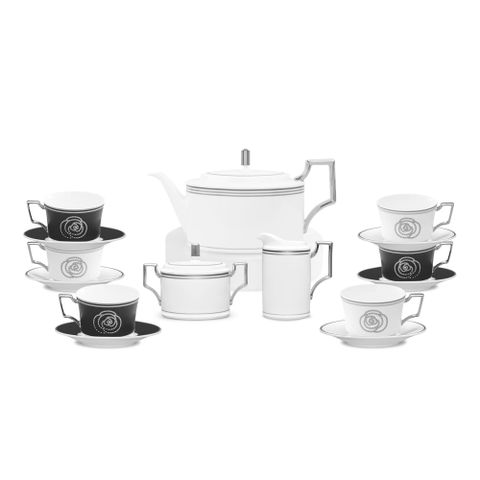  Bộ ấm chén uống trà (ấm 1.280ml, chén 240ml) 15 món sứ xương | Noritake Aidan 4867L - T017M 