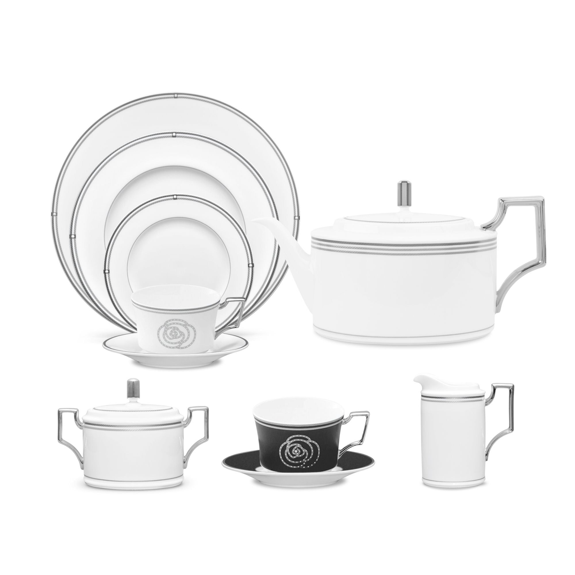 Bộ ấm chén uống trà 18 món (ấm 1.280ml) sứ xương | Noritake Aidan 4867L - T020M