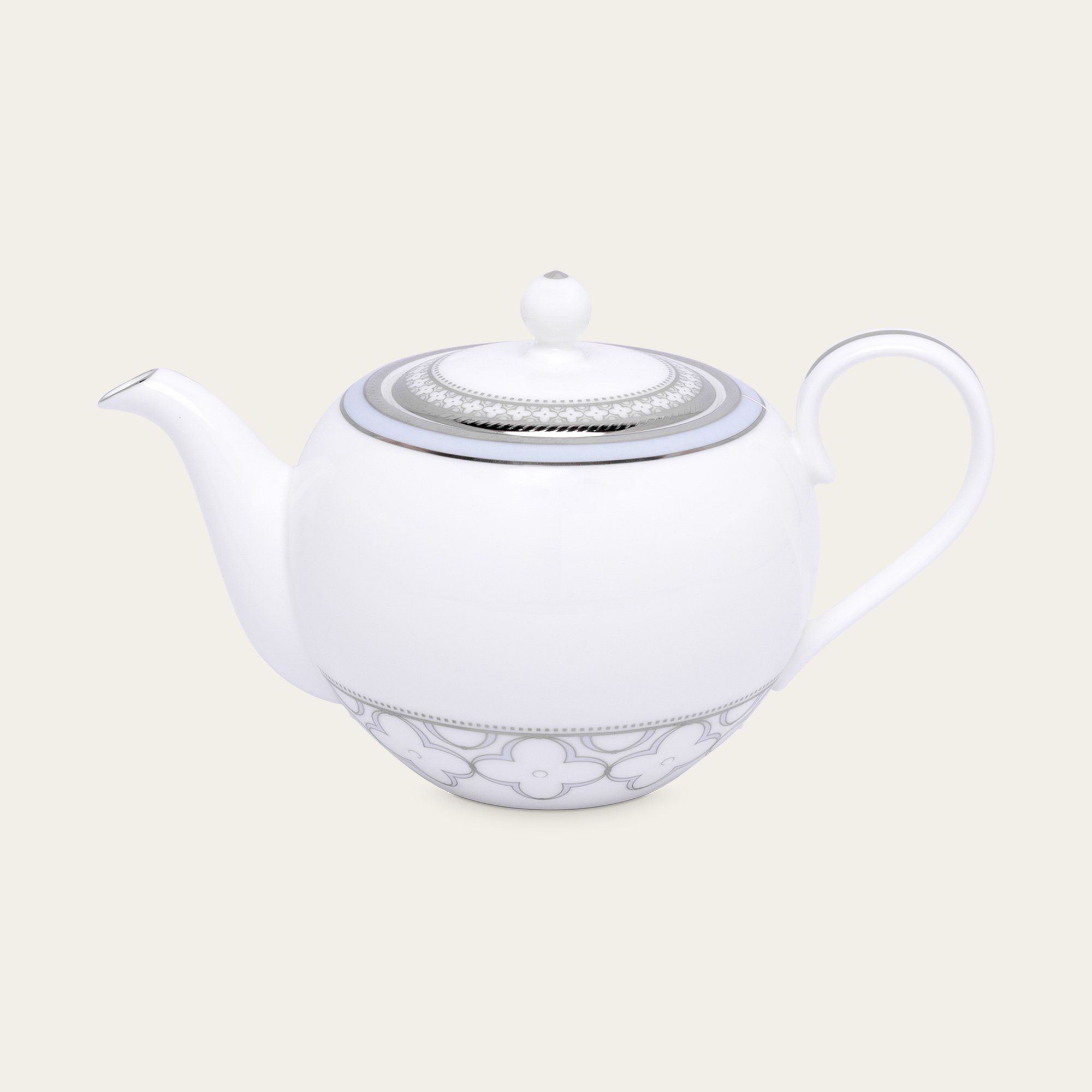 Ấm trà (bình trà) nhỏ dung tích 650ml sứ xương | Noritake Trefolio Platinum 4957L - 97284