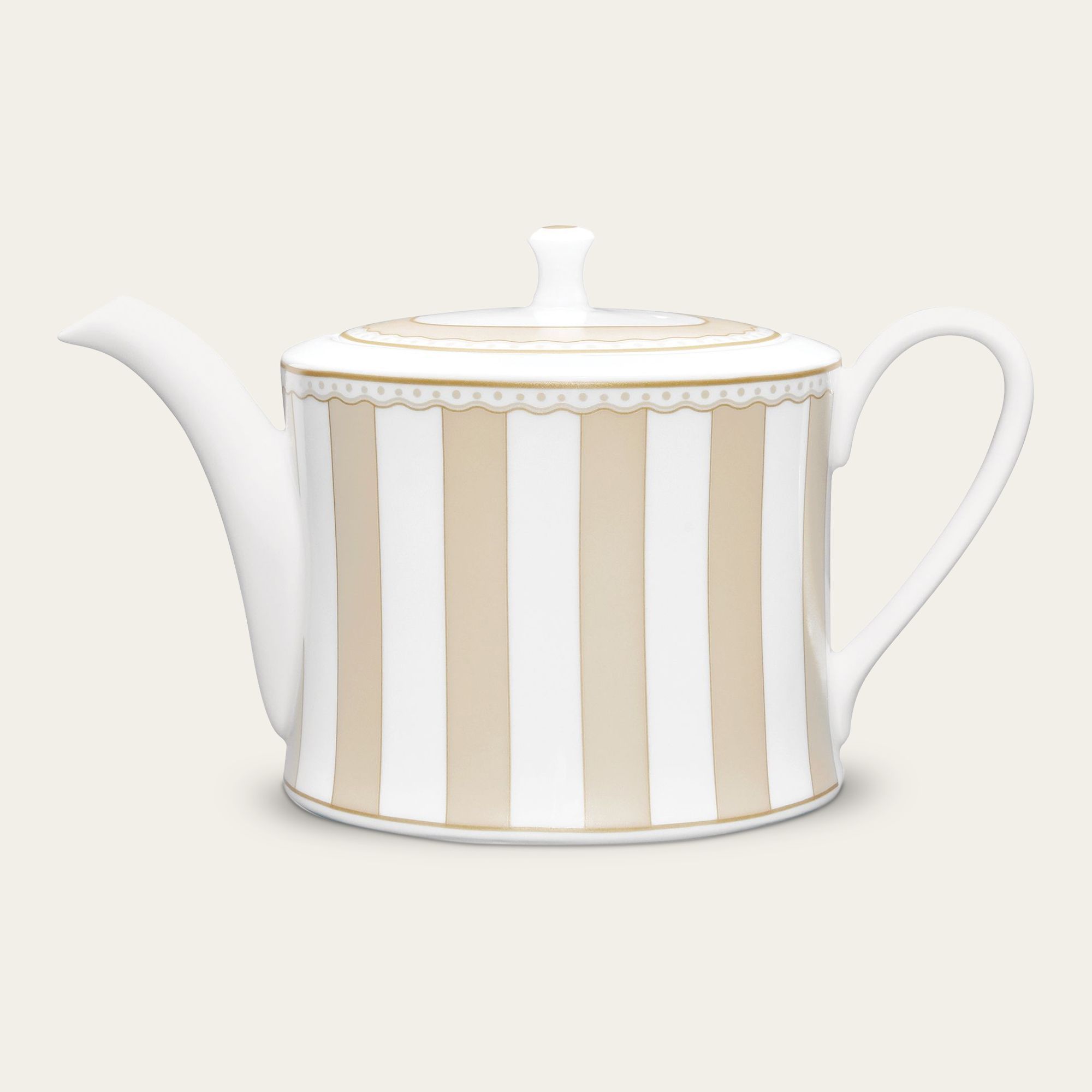 Ấm trà (bình trà) dung tích 1.075ml sứ trắng | Noritake Carnivale Champagne M-619L - 91124