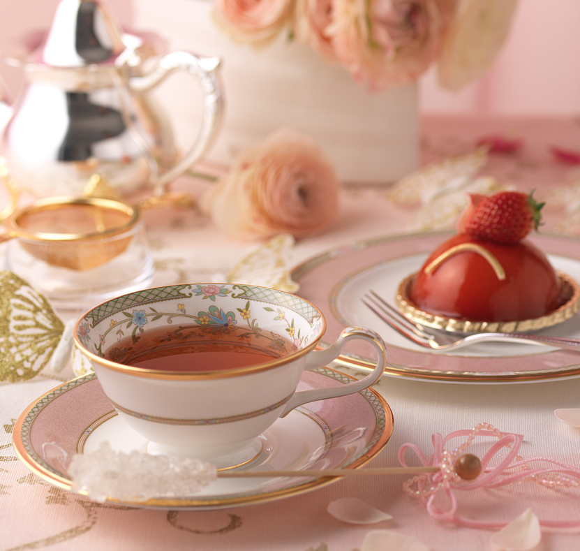 Đĩa tròn cỡ vừa đường kính 21,8cm loại đặc biệt (màu hồng) sứ xương Nhật Bản | Yoshino 9983-7J - 59511