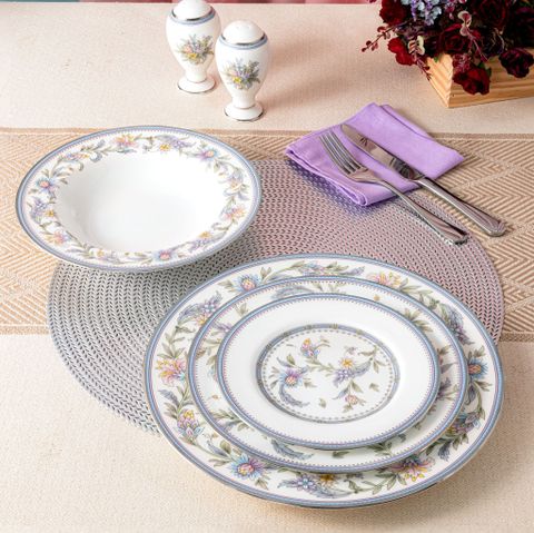  Bộ bát đĩa ăn châu Á đầy đủ 38 món (cho 6 người) sứ xương | Noritake Jardin Fleuri 4910L - D038AC 