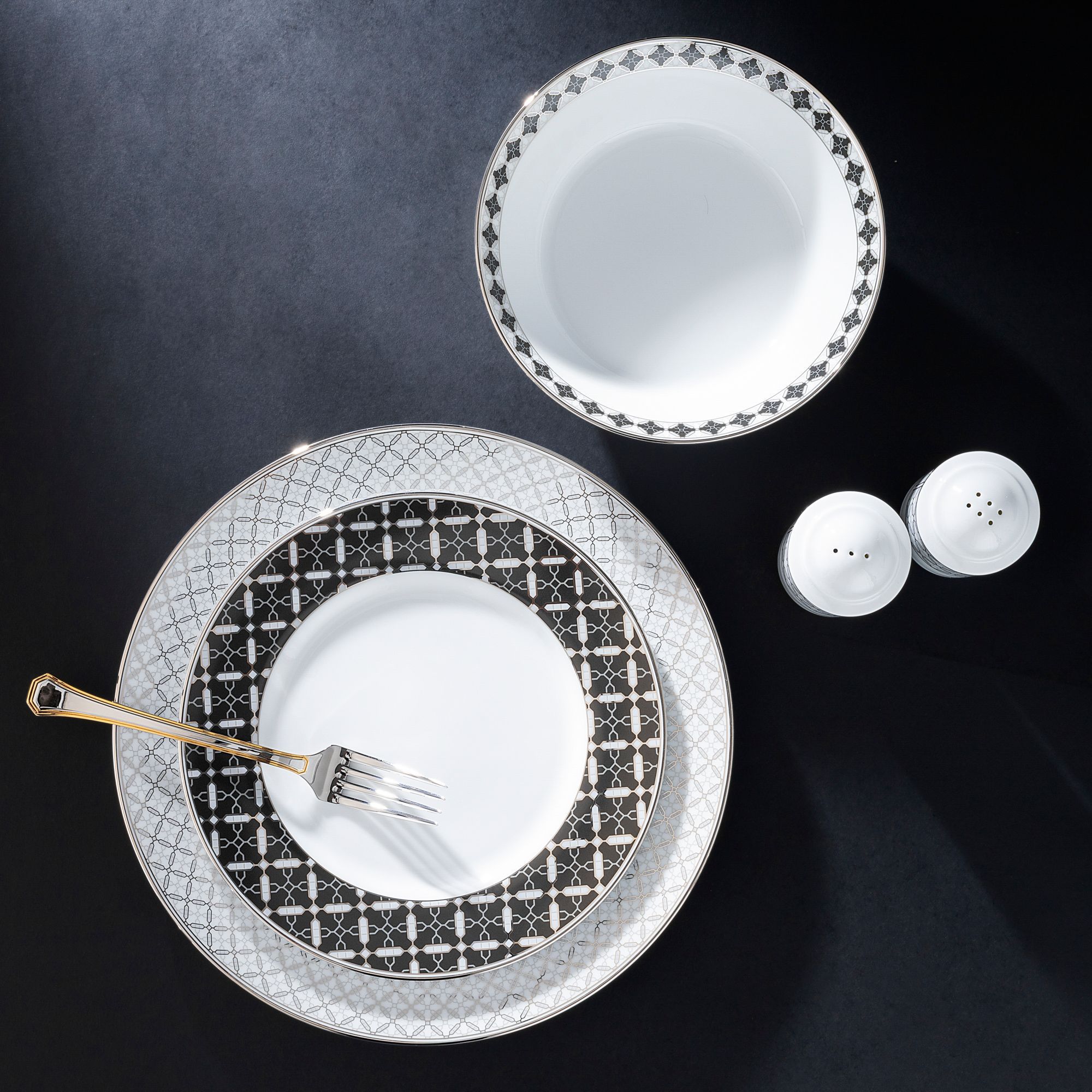 Bộ đĩa ăn kiểu Âu 22 món (cho 6 người) sứ trắng | Noritake City Table 1788L - D024AM