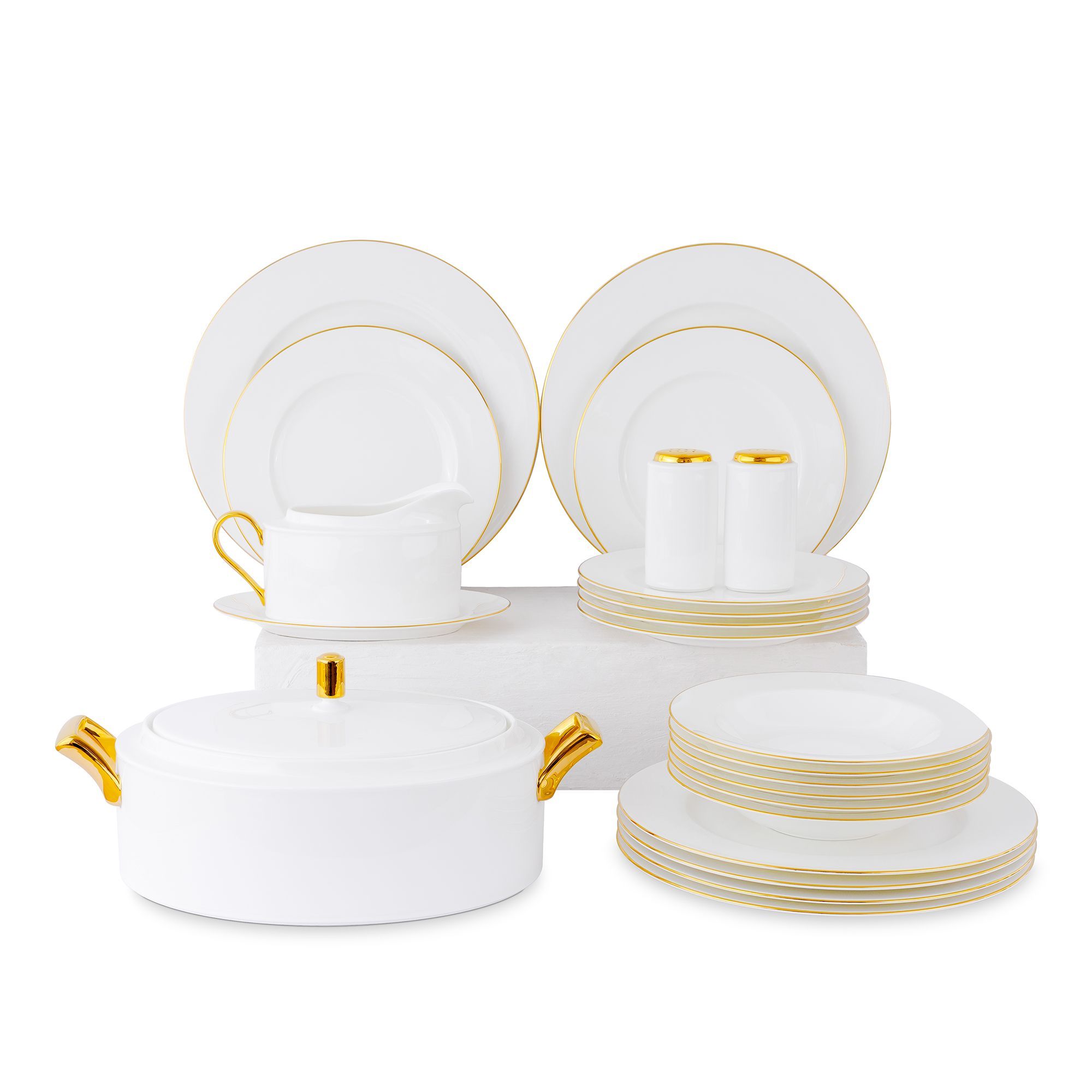 Bộ đĩa ăn kiểu Âu 22 món (cho 6 người) sứ xương | Noritake Accompanist 4886L - D024AP