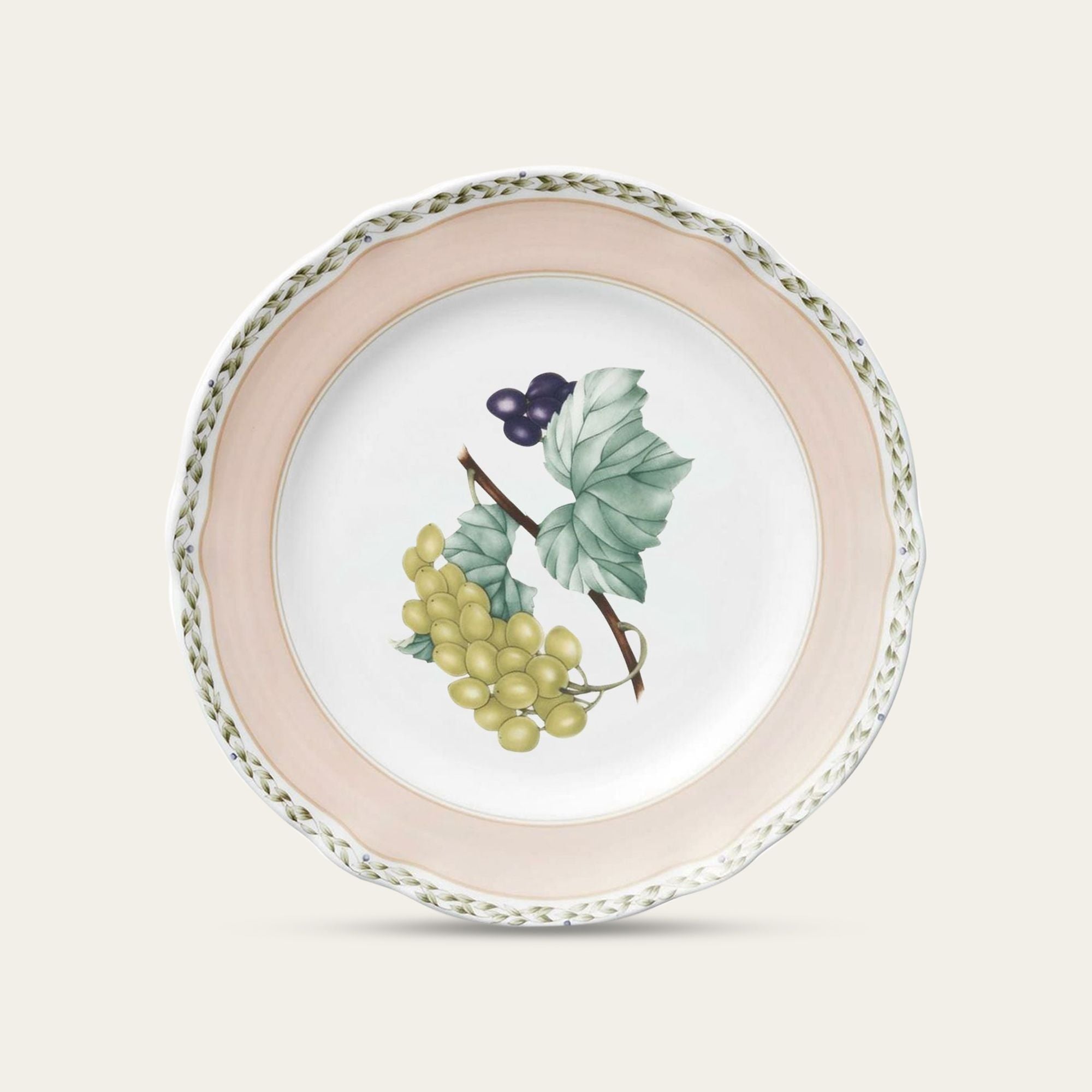 Đĩa tròn cỡ vừa màu hồng đường kính 22cm sứ xương | Noritake Orchard Garden 4911-2L - 97811