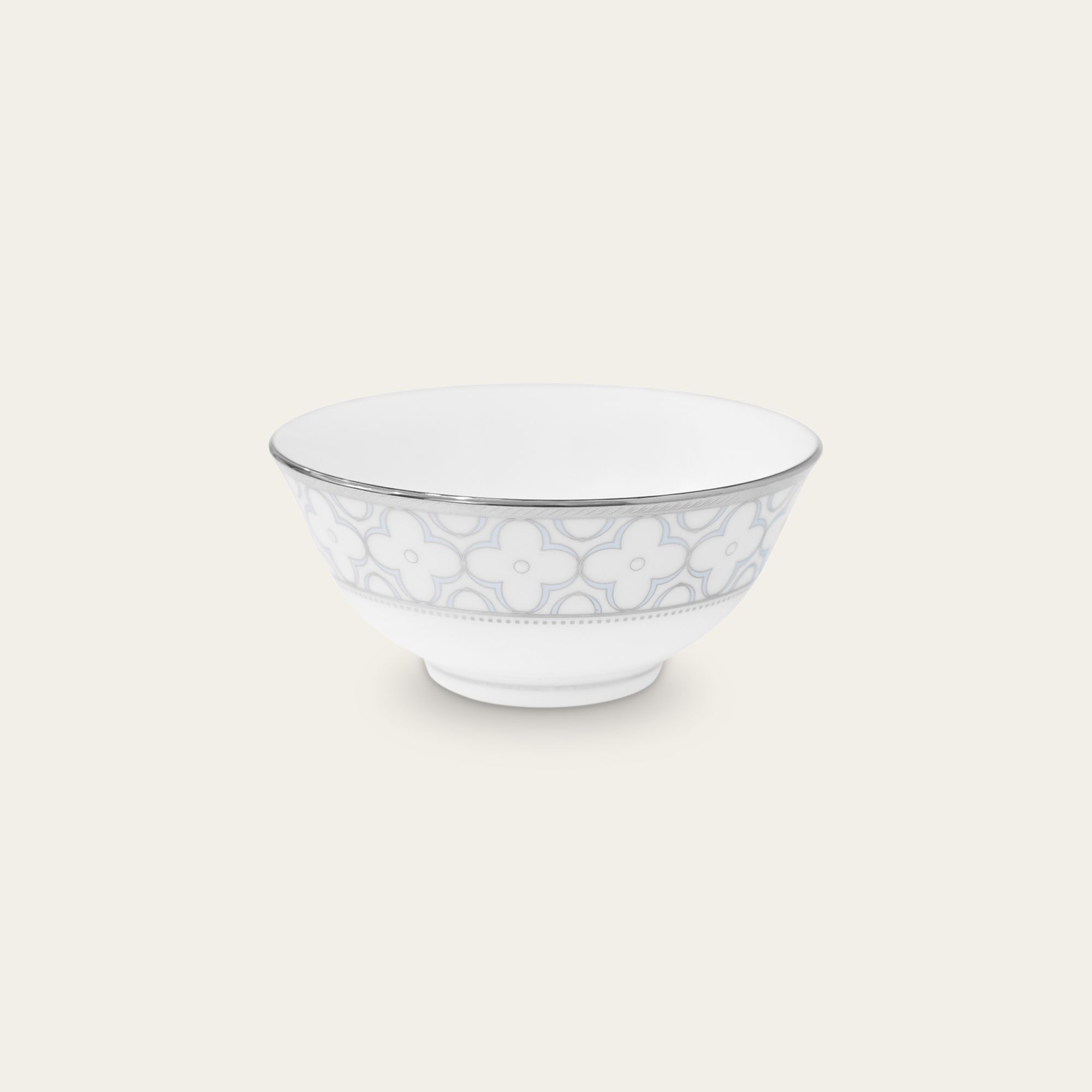 Bát cơm (chén cơm) 11,6cm dung tích 280ml sứ xương | Noritake Trefolio Platinum 4957L - 50182A