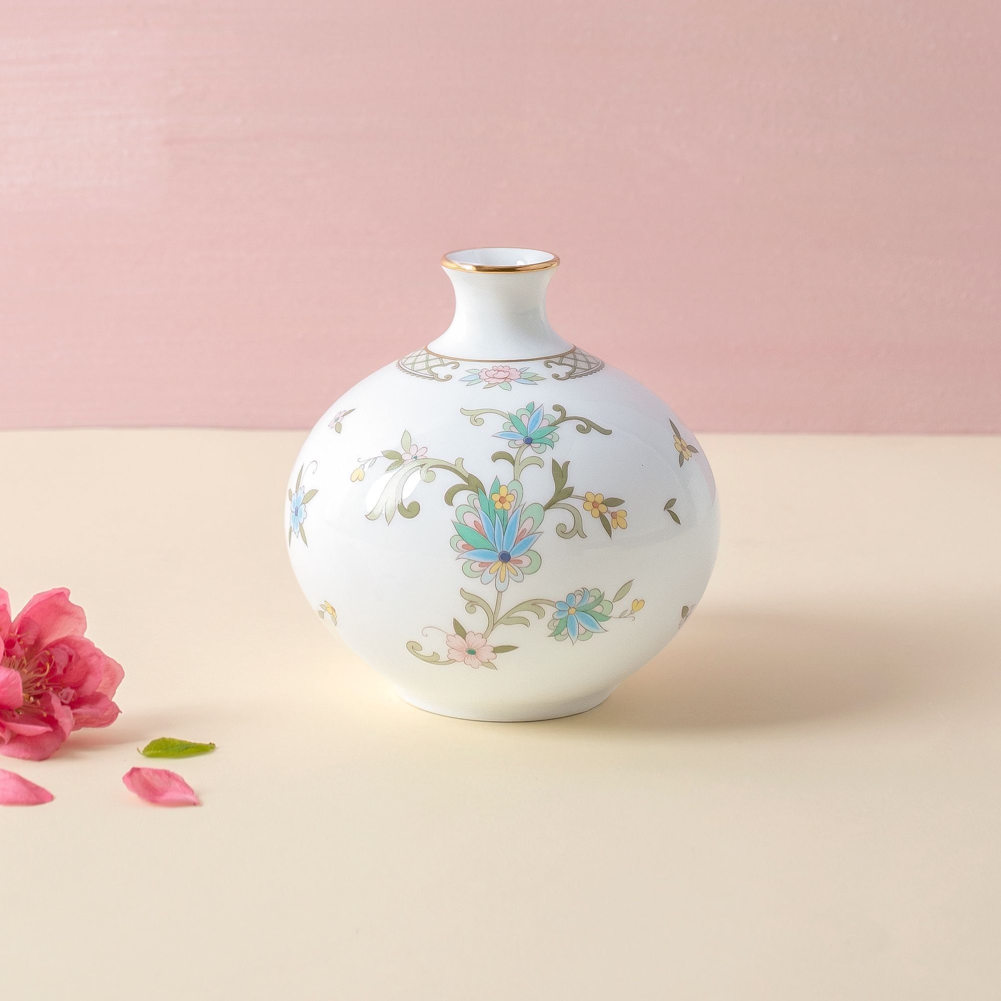 Bình hút lộc để bàn cao cấp 9cm sứ xương nhập khẩu Nhật Bản | Noritake Yoshino 9983J - T53844