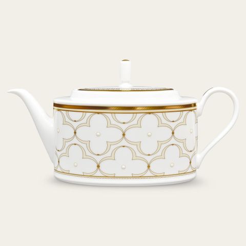  Ấm trà (bình trà) loại quai tròn dung tích 1.250ml sứ xương | Noritake Trefolio Gold 4945L - 93663 