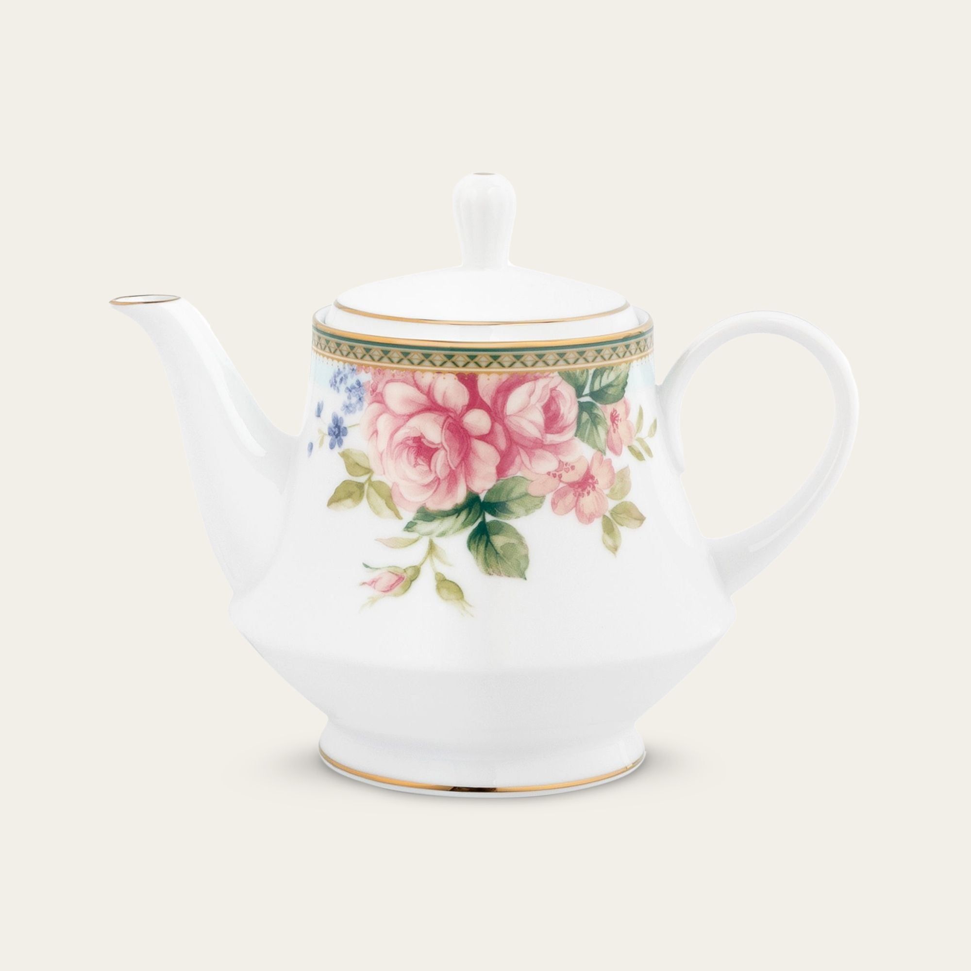 Ấm trà (bình trà) dung tích 1.200ml sứ trắng | Noritake Rosa Basket 1736L - 91123
