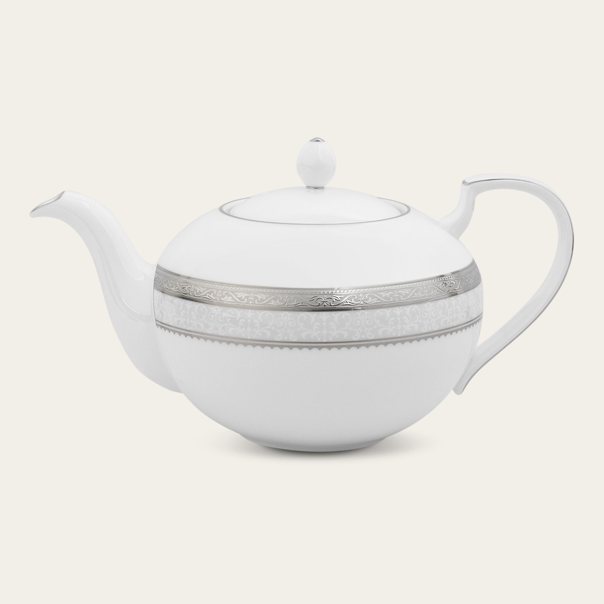 Ấm trà (bình trà) dung tích 1.150ml sứ xương | Noritake Odessa Platinum 4875L - 59533A